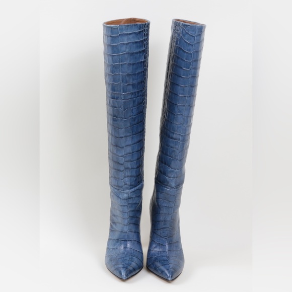 Paris Texas Moroccan Blue Knee Croc Leather Boot - Picture 4 of 13